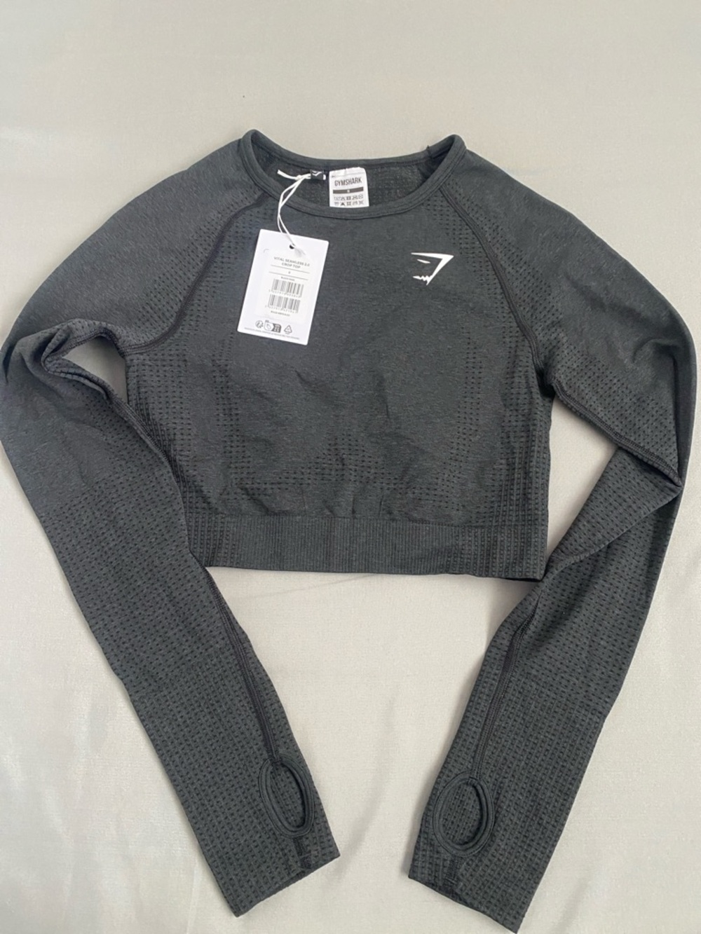 Gymshark Black Seamless Long-Sleeve Crop Top